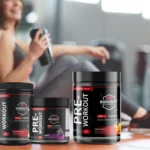 Image of a gym member taking a pre-workout supplement